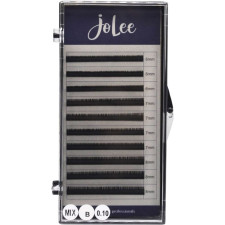 Вії для нарощування JoLee Super Mink Lash B 0.10 мм x MIX 6-8 мм 10 ліній Чорні mini slide 1