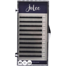 Вії для нарощування JoLee Super Mink Lash C 0.05 мм x MIX 6-8 мм 10 ліній Чорні mini slide 1