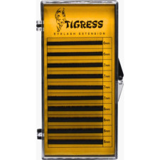 Вії для нарощування Tigress Hylon Lash C 0.10 мм x MIX 6-8 мм 10 ліній Чорні mini slide 1