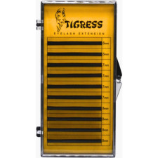 Вії для нарощування Tigress Hylon Lash CC 0.07 мм x MIX 6-8 мм 10 ліній Чорні mini slide 1