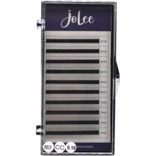 Вії для нарощування JoLee Super Mink Lash CC 0.10 мм x MIX 5-7 мм 10 ліній Чорні mini slide 1