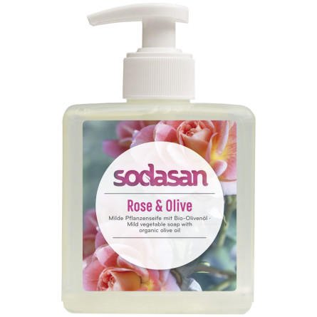Органічне рідке мило Sodasan Rose-Olive тонізувальне з трояндовою й оливковою оліями 300 мл