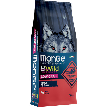 Сухий корм для собак Monge Dog Bwild Low Grain Оленина 12 кг