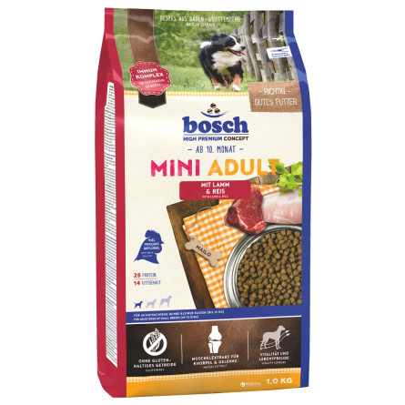 Сухий корм для собак Bosch HPC Mini Adult Ягня та рис 1 кг slide 1