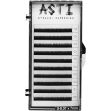 Вії для нарощування Asti Hylon Lash B 0.07 мм x 7 мм 10 ліній Чорні mini slide 1