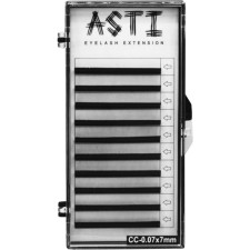 Вії для нарощування Asti Hylon Lash CC 0.07 мм x 7 мм 10 ліній Чорні mini slide 1