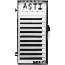 Вії для нарощування Asti Hylon Lash CC 0.07 мм x mix 6-8 мм 10 ліній Чорні mini slide 1