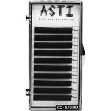 Вії для нарощування Asti Hylon Lash CC 0.10 мм x mix 13-15 мм 10 ліній Чорні mini slide 1
