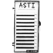 Вії для нарощування Asti Hylon Lash CC 0.10 мм x mix 5-7 мм 10 ліній Чорні mini slide 1