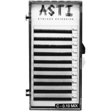 Ресницы для наращивания Asti Hylon Lash C 0.10 мм х mix 6-8 мм 10 линий Черные mini slide 1