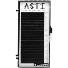 Вії для нарощування Asti Hylon Lash B 0.07 мм x 8 мм 20 ліній Чорні mini slide 1