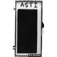 Вії для нарощування Asti Hylon Lash B 0.10 мм x 12 мм 20 ліній Чорні mini slide 1