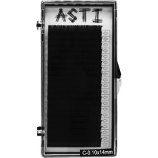 Вії для нарощування Asti Hylon Lash C 0.10 мм x 14 мм 20 ліній Чорні mini slide 1