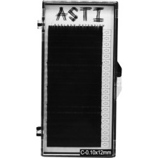 Вії для нарощування Asti Hylon Lash C 0.10 мм x 12 мм 20 ліній Чорні mini slide 1