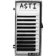 Вії для нарощування Asti Hylon Lash CC 0.10 мм x mix 7-14 мм 10 ліній Чорні mini slide 1
