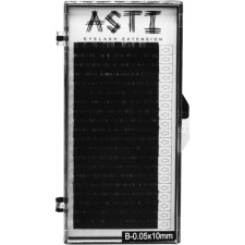 Вії для нарощування Asti Hylon Lash B 0.05 мм x 10 мм 20 ліній Чорні mini slide 1