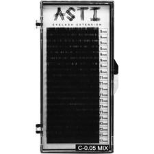 Вії для нарощування Asti Hylon Lash C 0.05 мм x mix 9,11,13 мм 20 ліній Чорні mini slide 1
