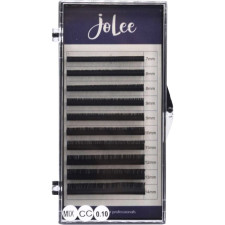Вії для нарощування JoLee Super Mink Lash CC 0.10 мм x MIX 7-14 мм 10 ліній Чорні mini slide 1