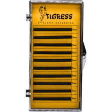 Вії для нарощування Tigress Hylon Lash C 0.10 мм x 6 мм 10 ліній Чорні mini slide 1