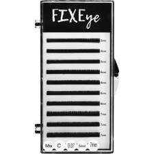 Вії для нарощування FIXEye Silk Lash C 0.07 мм x MIX 5-7 мм 10 ліній Чорні mini slide 1