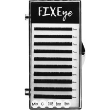 Вії для нарощування FIXEye Silk Lash C 0.05 мм x MIX 6-8 мм 10 ліній Чорні mini slide 1