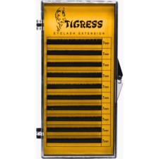 Вії для нарощування Tigress Hylon Lash C 0.07 мм x 7 мм 10 ліній Чорні mini slide 1