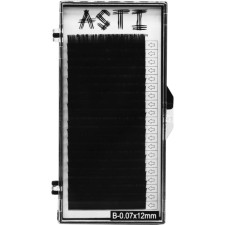 Вії для нарощування Asti Hylon Lash B 0.07 мм x 12 мм 20 ліній Чорні mini slide 1