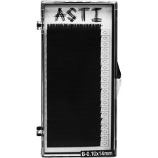 Вії для нарощування Asti Hylon Lash B 0.10 мм x 14 мм 20 ліній Чорні mini slide 1