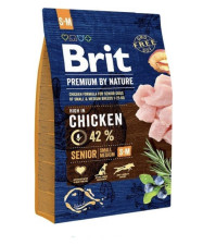 Сухой корм для пожилых собак мелких и средних пород Brit Premium Senior S+M со вкусом курицы 3 кг mini slide 1