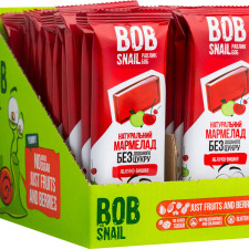 Упаковка натурального мармелада Bob Snail Вишня-Яблоко 38 г х 24 шт mini slide 1