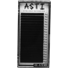 Вії для нарощування Asti Hylon Lash CC 0.10 мм x mix 8-15 мм 20 ліній Чорні mini slide 1