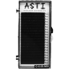 Ресницы для наращивания Asti Hylon Lash C 0.05 мм х mix 8-13 мм 20 линий Черные mini slide 1