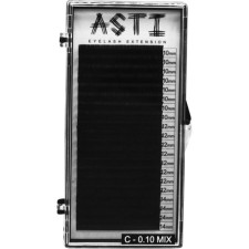 Вії для нарощування Asti Hylon Lash C 0.10 мм x mix 10,12,14 мм 20 ліній Чорні mini slide 1