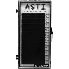 Вії для нарощування Asti Hylon Lash C 0.12 мм x mix 8-15 мм 20 ліній Чорні mini slide 1