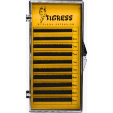 Вії для нарощування Tigress Hylon Lash B 0.10 мм x MIX 6-8 мм 10 ліній Чорні mini slide 1