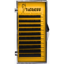 Вії для нарощування Tigress Hylon Lash B 0.10 мм x MIX 8,10,12 мм 10 ліній Чорні mini slide 1