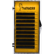 Вії для нарощування Tigress Hylon Lash C 0.05 мм x MIX 13-15 мм 10 ліній Чорні mini slide 1