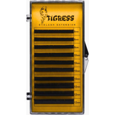 Вії для нарощування Tigress Hylon Lash CC 0.07 мм x MIX 8,10,12 мм 10 ліній Чорні mini slide 1