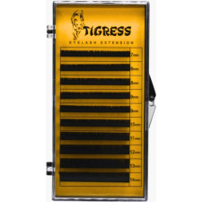 Вії для нарощування Tigress Hylon Lash C 0.05 мм x MIX 7-14 мм 10 ліній Чорні mini slide 1