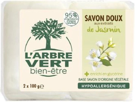 Твердое мыло L'Arbre Vert с натуральным экстрактом жасмина 100 г х 2 шт slide 1