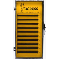 Вії для нарощування Tigress Hylon Lash CC 0.10 мм x MIX 5-7 мм 10 ліній Чорні mini slide 1