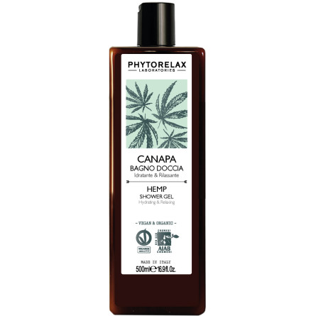 Гель для душу зволожуючий та розслаблюючий Phytorelax Hemp Vegan & Organic 500 мл