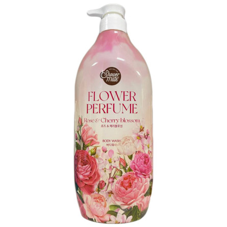 Гель для душу з ароматом троянди та цвіту вишні Aekyung Shower Mate perfumed rose & cherry blossom 900 мл