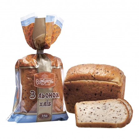 Хліб Рум'янець Заварний  з льоном нарізаний 350г slide 1