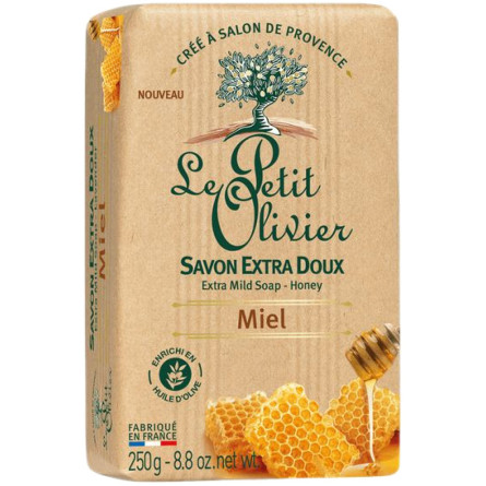 Екстраніжне мило Le Petit Olivier 100% vegetal oils soap Мед 250 г slide 1