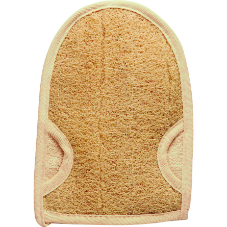 Губка лазнева масажна з люфи та бавовни у формі рукавиці Titania 23.5 х 16.5 см (7205)