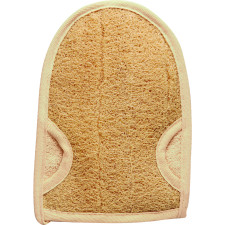 Губка лазнева масажна з люфи та бавовни у формі рукавиці Titania 23.5 х 16.5 см (7205) mini slide 1