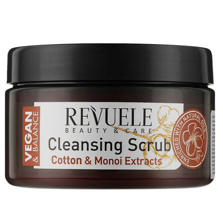 Скраб для тіла Revuele Vegan & Balance Cotton Oil & Monoi Extracts Cleansing Scrub Бавовняна олія й екстракт моної 240 мл