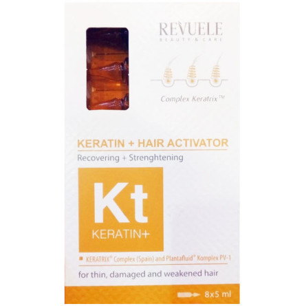 Активатор для роста волос Revuele Keratin+ Ampoules Hair Restoration Activato в ампулах 5 мл х 8 шт slide 1