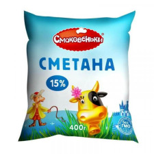 Сметана Смаковеньки 15% 400г mini slide 1